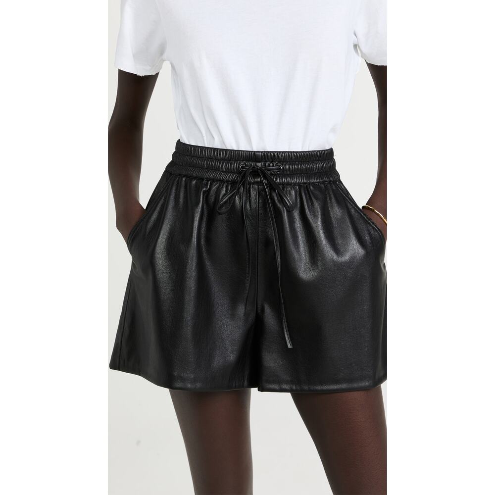 Good American 'Better Than Leather' Black Shorts Size 3